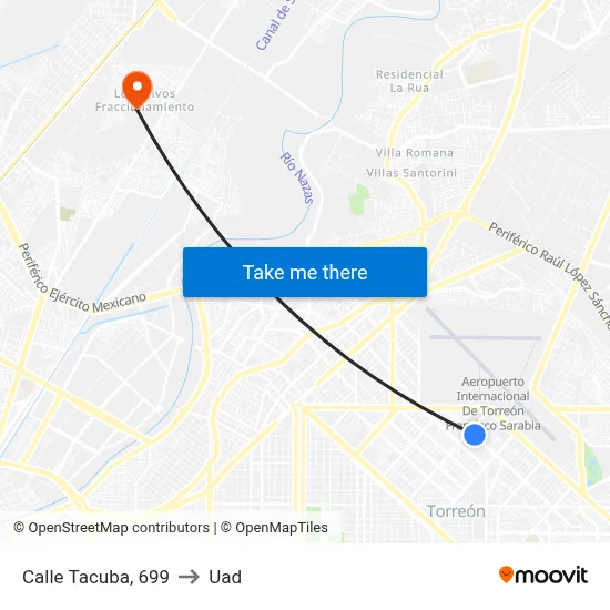Calle Tacuba, 699 to Uad map
