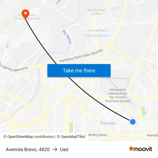 Avenida Bravo, 4820 to Uad map