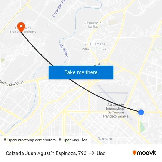 Calzada Juan Agustín Espinoza, 793 to Uad map