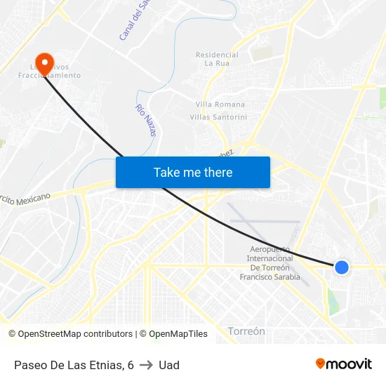 Paseo De Las Etnias, 6 to Uad map