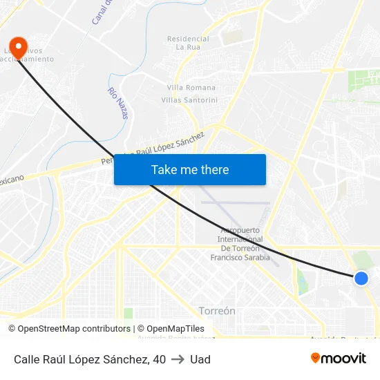Calle Raúl López Sánchez, 40 to Uad map