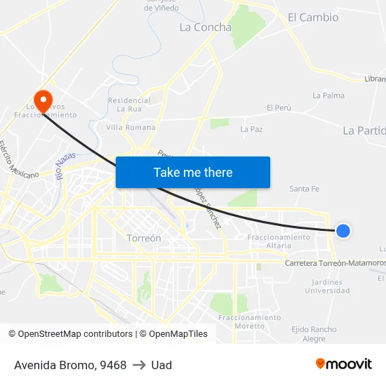 Avenida Bromo, 9468 to Uad map