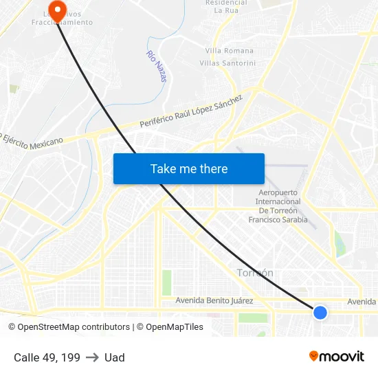 Calle 49, 199 to Uad map