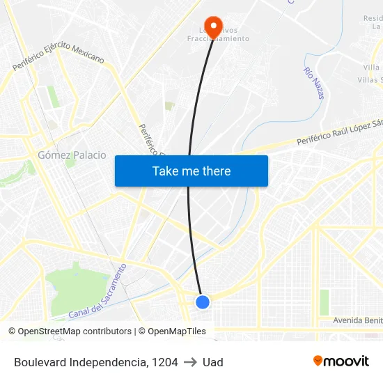 Boulevard Independencia, 1204 to Uad map