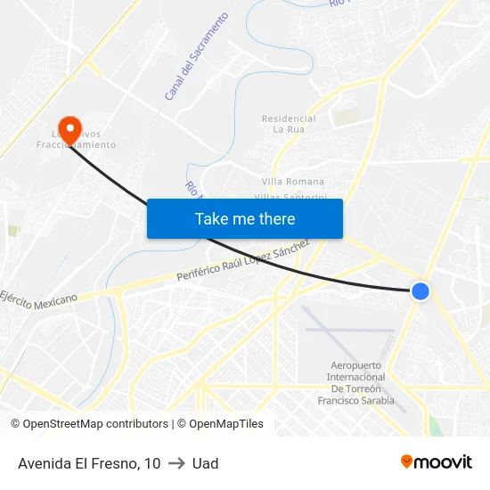 Avenida El Fresno, 10 to Uad map