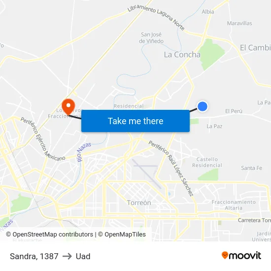 Sandra, 1387 to Uad map