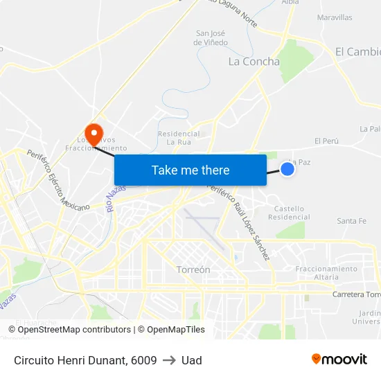 Circuito Henri Dunant, 6009 to Uad map