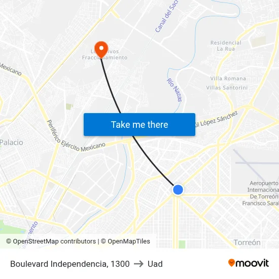 Boulevard Independencia, 1300 to Uad map
