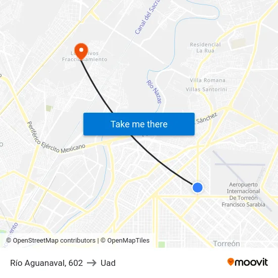 Río Aguanaval, 602 to Uad map