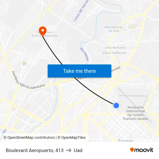 Boulevard Aeropuerto, 413 to Uad map