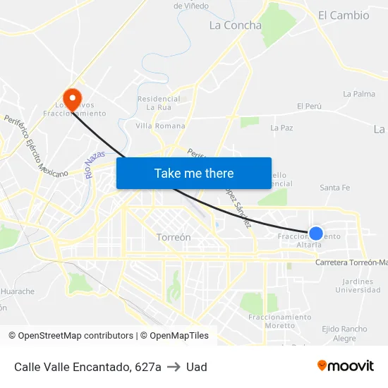 Calle Valle Encantado, 627a to Uad map