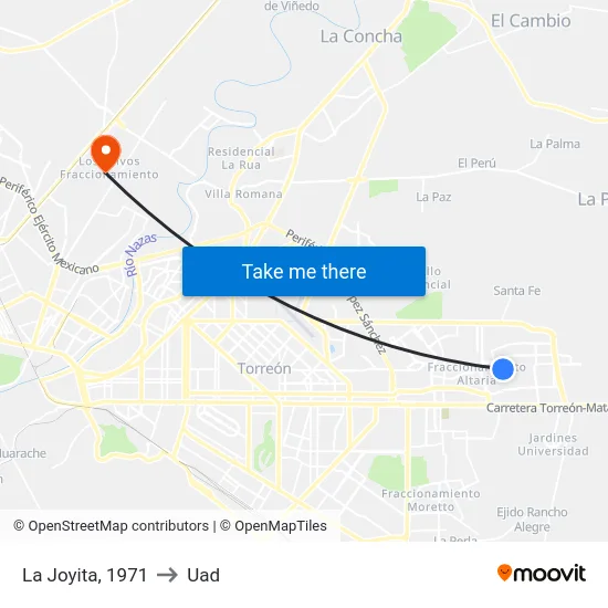 La Joyita, 1971 to Uad map