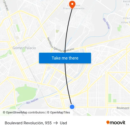 Boulevard Revolución, 955 to Uad map