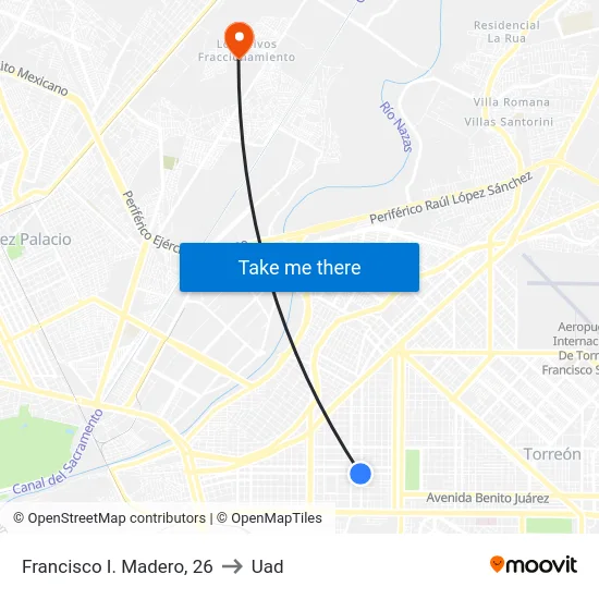 Francisco I. Madero, 26 to Uad map