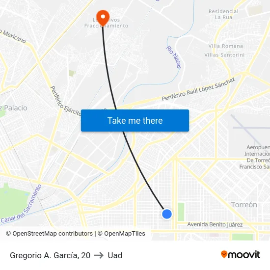 Gregorio A. García, 20 to Uad map