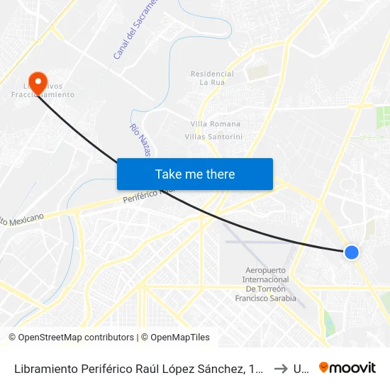 Libramiento Periférico Raúl López Sánchez, 10995 to Uad map