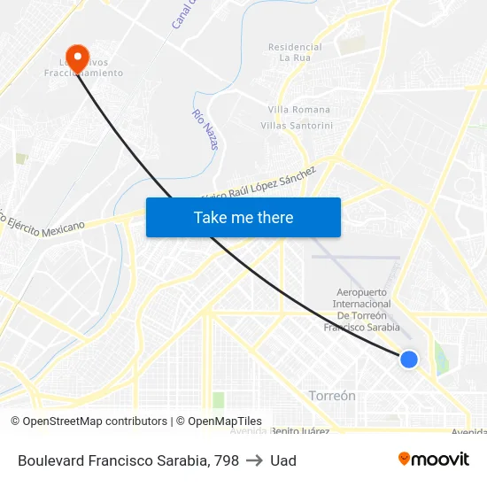 Boulevard Francisco Sarabia, 798 to Uad map