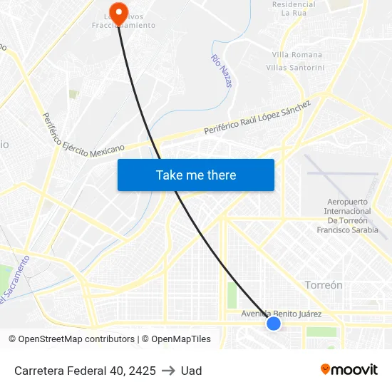 Carretera Federal 40, 2425 to Uad map