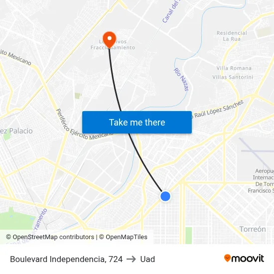 Boulevard Independencia, 724 to Uad map