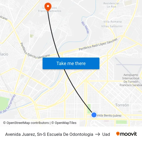 Avenida Juarez, Sn-S Escuela De Odontologia to Uad map
