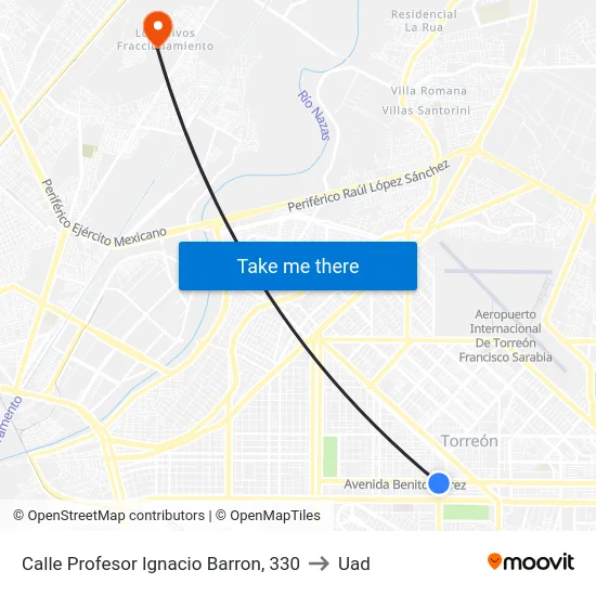 Calle Profesor Ignacio Barron, 330 to Uad map