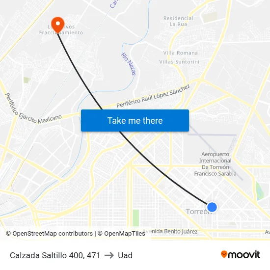 Calzada Saltillo 400, 471 to Uad map