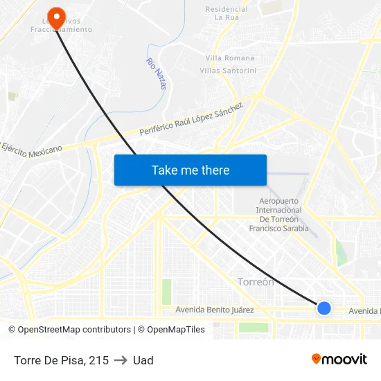 Torre De Pisa, 215 to Uad map