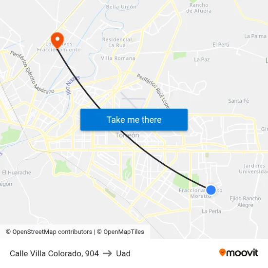Calle Villa Colorado, 904 to Uad map