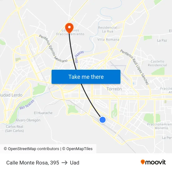 Calle Monte Rosa, 395 to Uad map