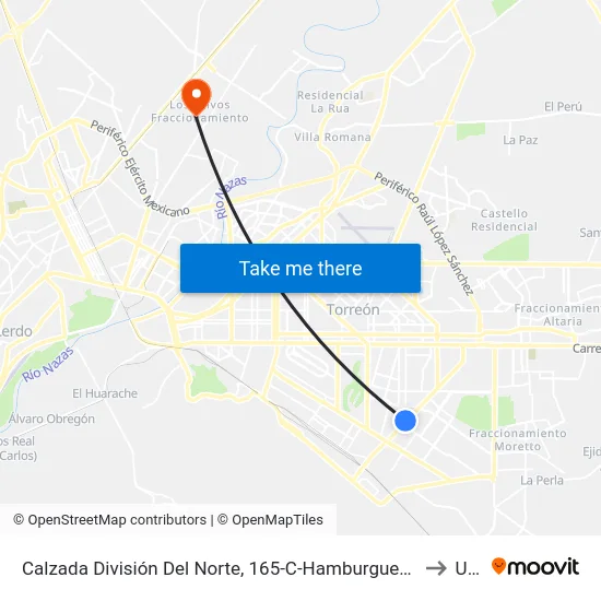 Calzada División Del Norte, 165-C-Hamburguesas Bufalo to Uad map