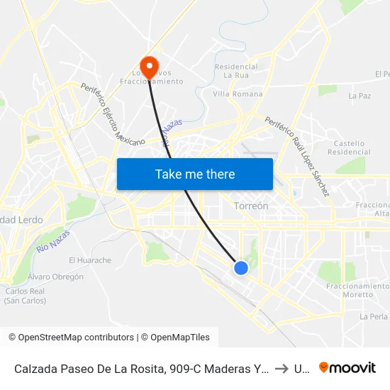Calzada Paseo De La Rosita, 909-C Maderas Y Barro to Uad map