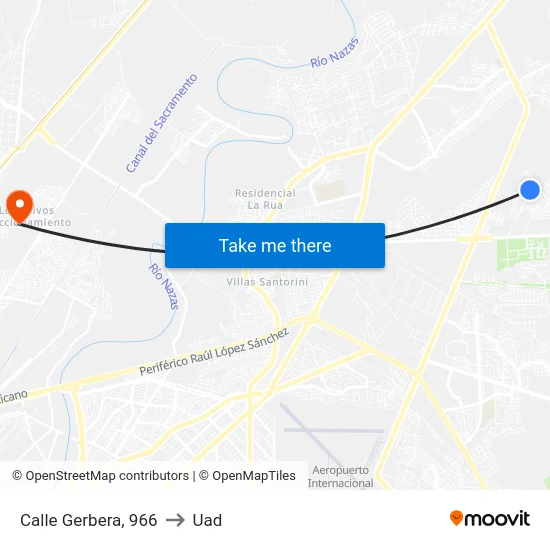 Calle Gerbera, 966 to Uad map