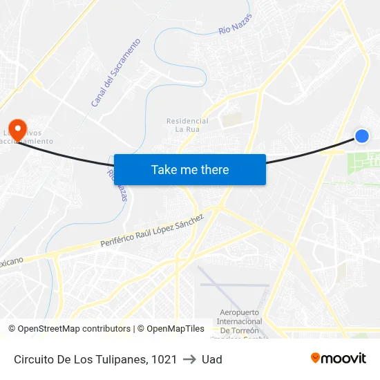 Circuito De Los Tulipanes, 1021 to Uad map