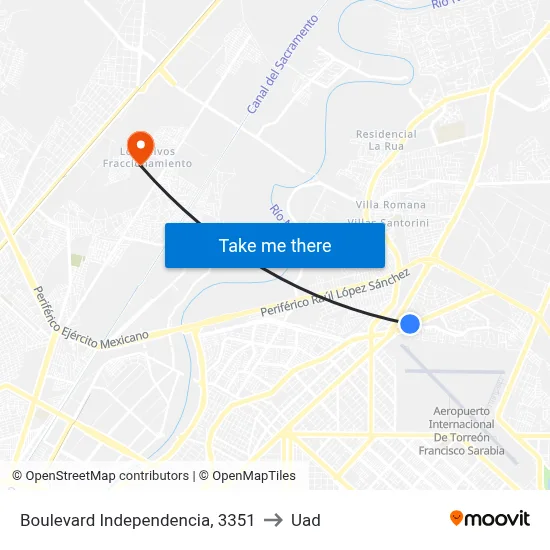 Boulevard Independencia, 3351 to Uad map