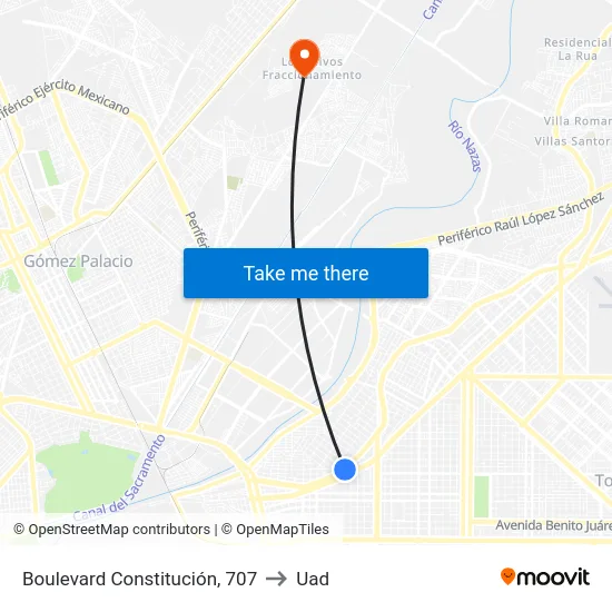 Boulevard Constitución, 707 to Uad map