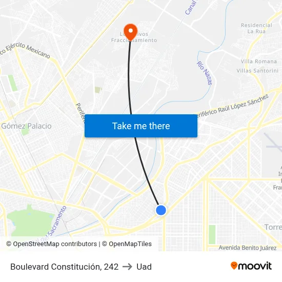 Boulevard Constitución, 242 to Uad map
