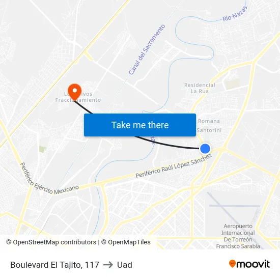 Boulevard El Tajito, 117 to Uad map