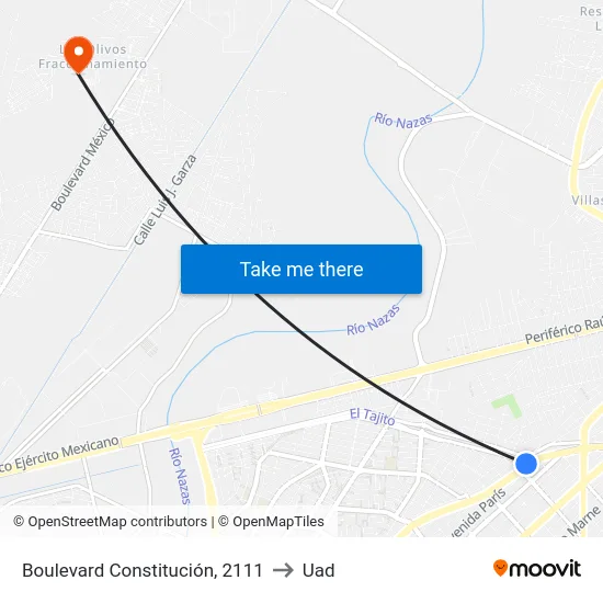 Boulevard Constitución, 2111 to Uad map