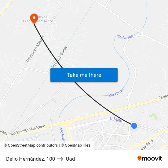 Delio Hernández, 100 to Uad map