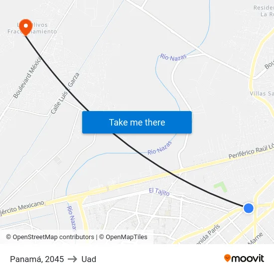 Panamá, 2045 to Uad map