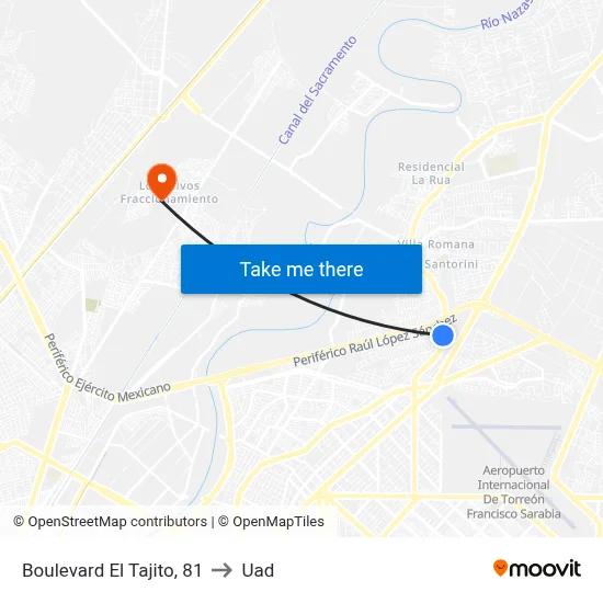 Boulevard El Tajito, 81 to Uad map