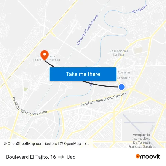 Boulevard El Tajito, 16 to Uad map