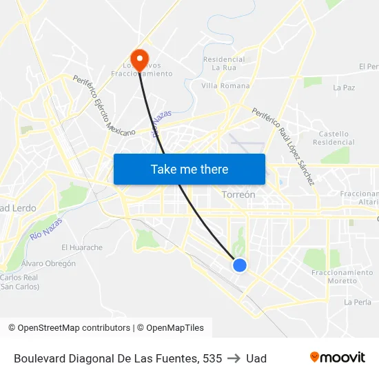Boulevard Diagonal De Las Fuentes, 535 to Uad map