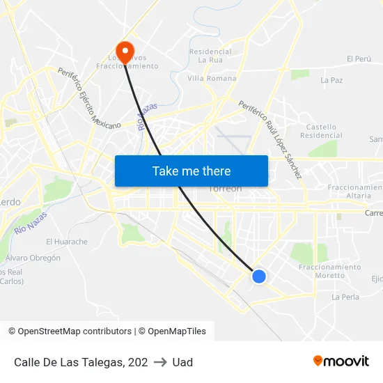 Calle De Las Talegas, 202 to Uad map