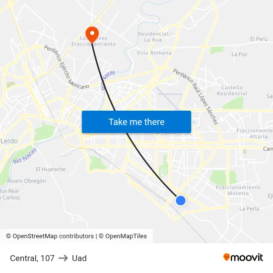 Central, 107 to Uad map
