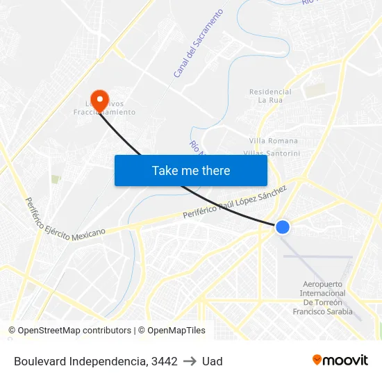 Boulevard Independencia, 3442 to Uad map