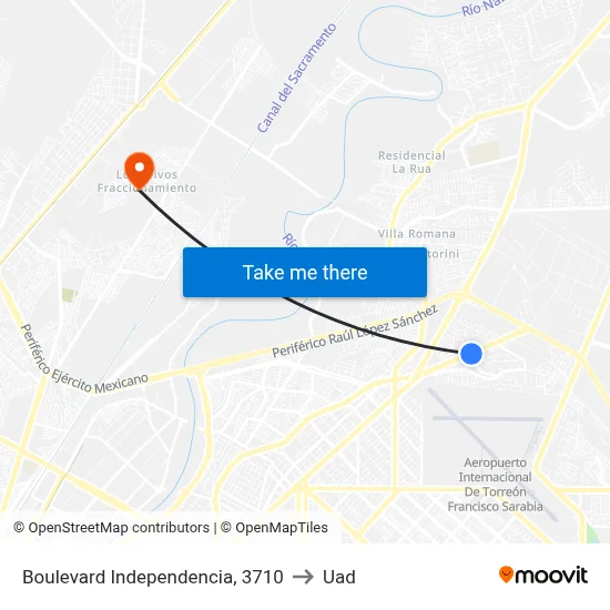 Boulevard Independencia, 3710 to Uad map