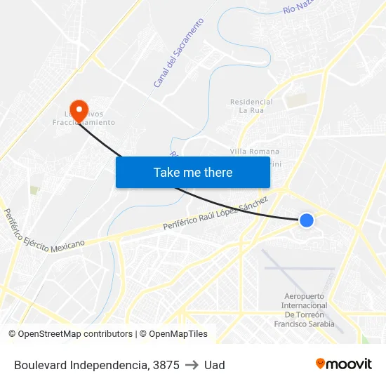 Boulevard Independencia, 3875 to Uad map