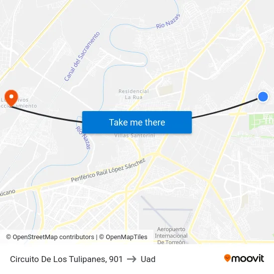 Circuito De Los Tulipanes, 901 to Uad map