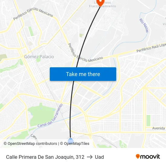 Calle Primera De San Joaquín, 312 to Uad map